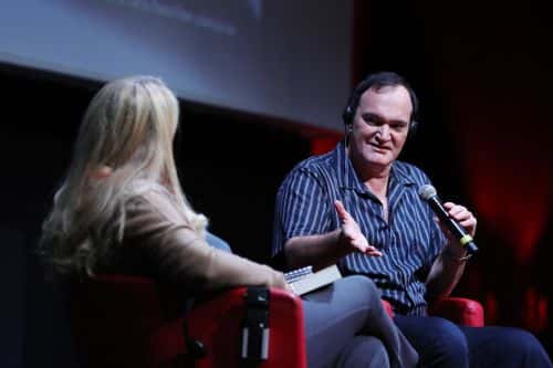 Quentin Tarantino attends a press conference during the 16th Rome Film Fest 2021 on October 19, 2021 in Rome, Italy.