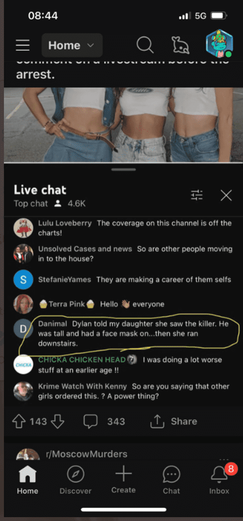 The user claims that Dylan Moreseten shared details of the killer  (@HenrikVanger2/Twitter)