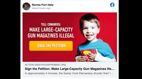 Norma recently shared a petition fighting against guns (Norma Hale/Facebook)