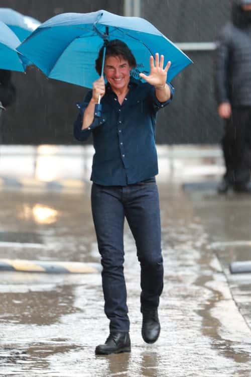 Tom Cruise arrives at the 'Jimmy Kimmel Live!' studios in Hollywood. (Backgrid)
