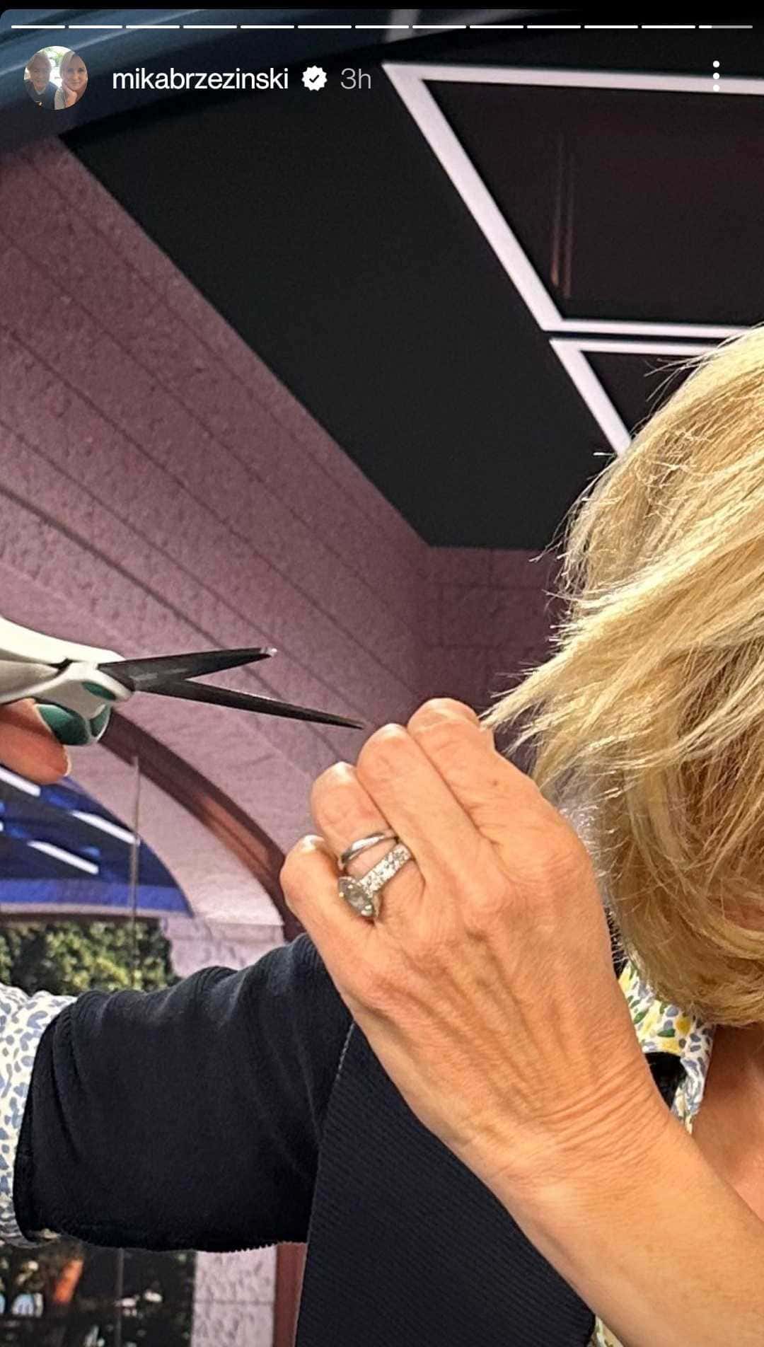 Mika Brzezinski posted close-ups of her haircut on her Instagram story (Instagram/@mikabrzezinski)
