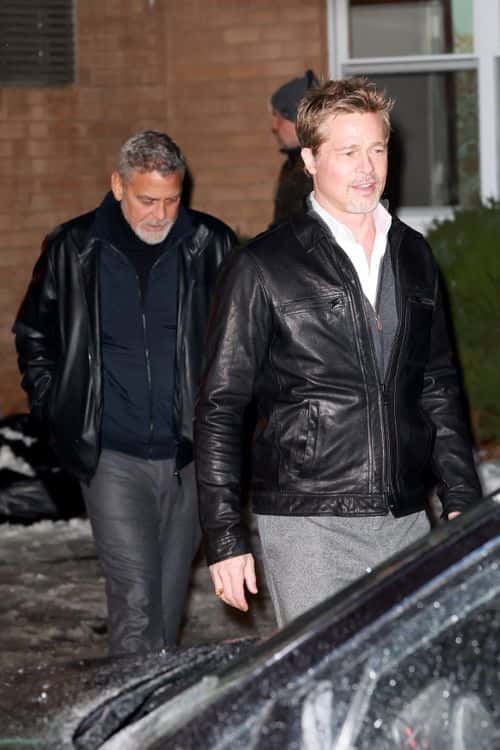 Pitt and Clooney spotted together on the sets of 'Wolves.' (Backgrid)