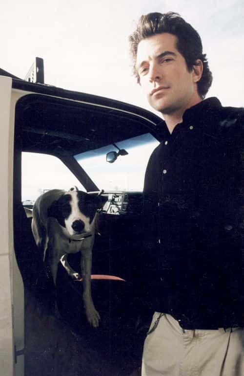 (Magazines Please Call) John F. Kennedy Jr. Gets Out Of A Truck With His Pet Dog