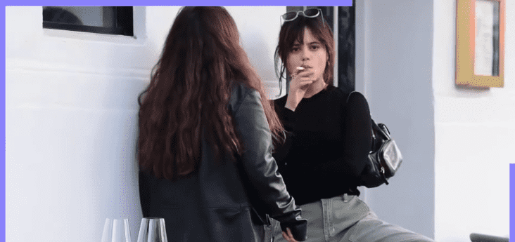  Jenna Ortega sent the Internet into a frenzy after footage of her smoking a cigarette went viral (gossipbae/YouTube)