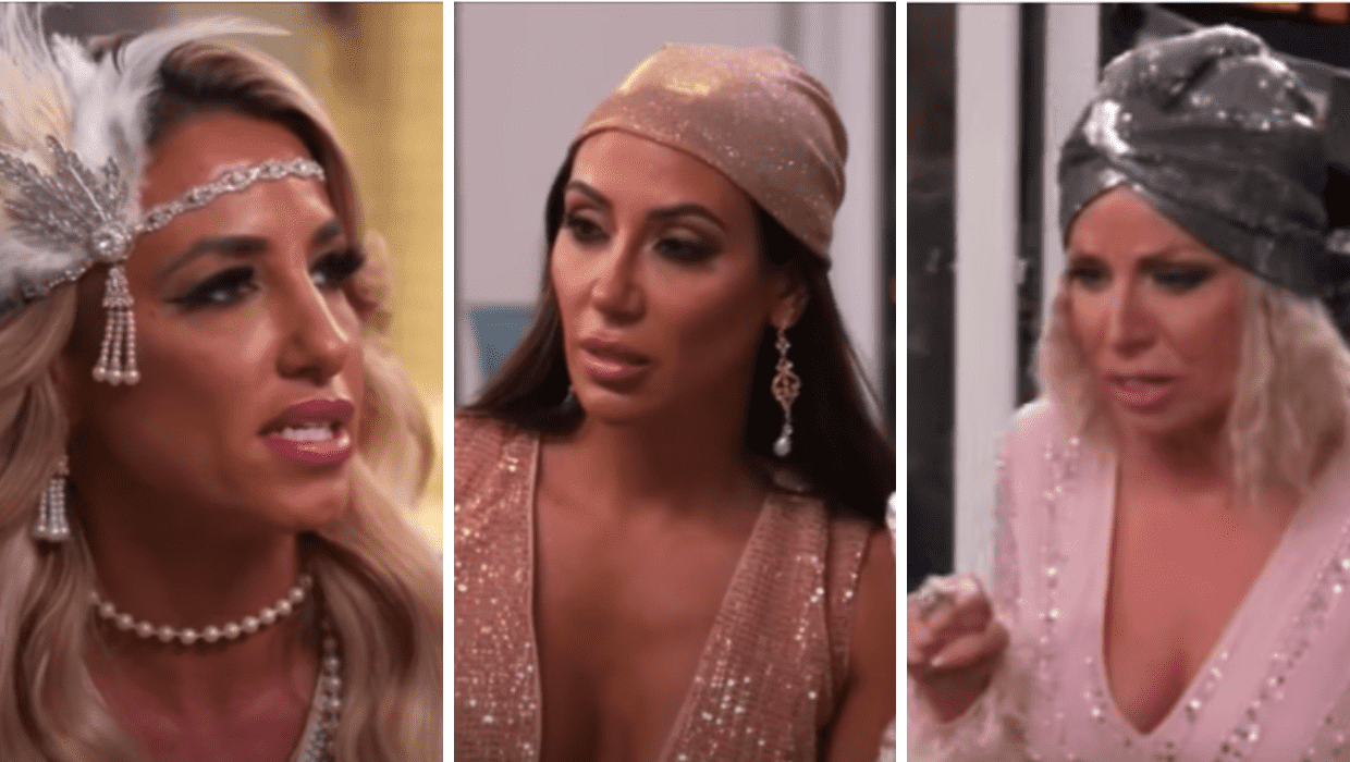 Danielle Cabral (L) ready to drop the bomb on Melissa Gorga (C), Margaret Josephs (R) fights back in 'RHONJ' season 14 finale (bravotv)