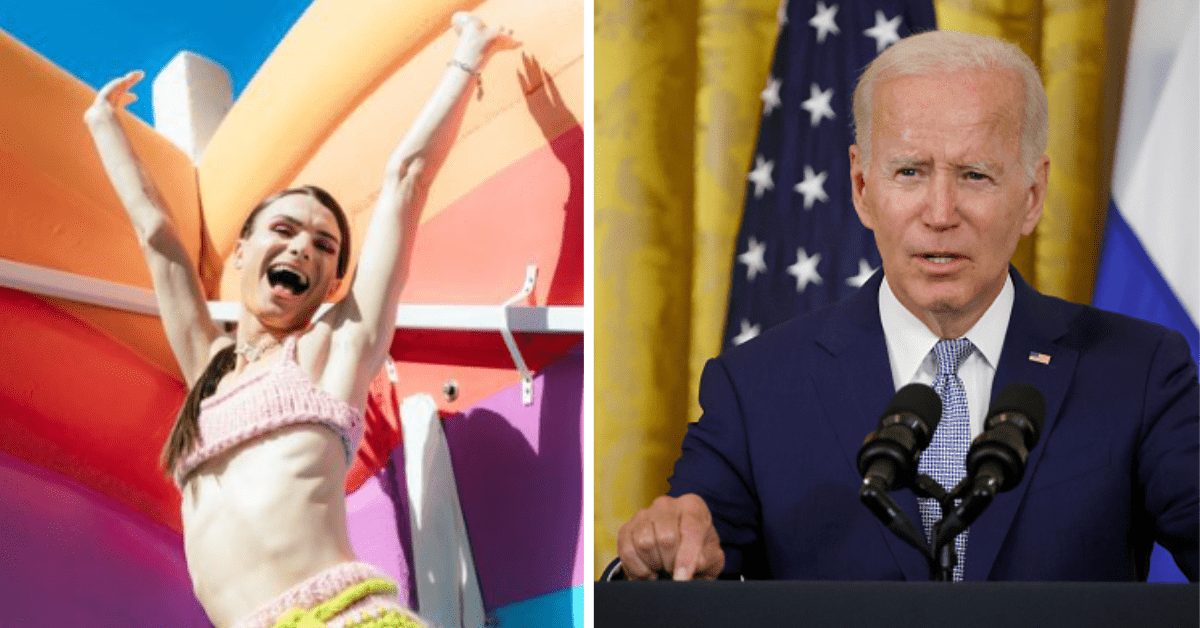 Dylan  Mulvaney had an interaction with President Joe Biden ( Dylan Mulvaney/ Instagram, Win McNamee/Getty Images)