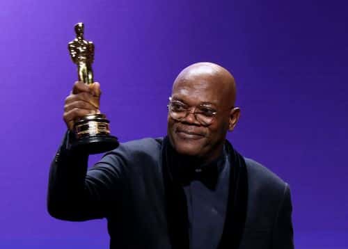 Samuel L. Jackson accepts the honorary award onstage during the 2022 Governors Awards at The Ray Dolby Ballroom at Hollywood & Highland Center on March 25, 2022 in Hollywood, California.