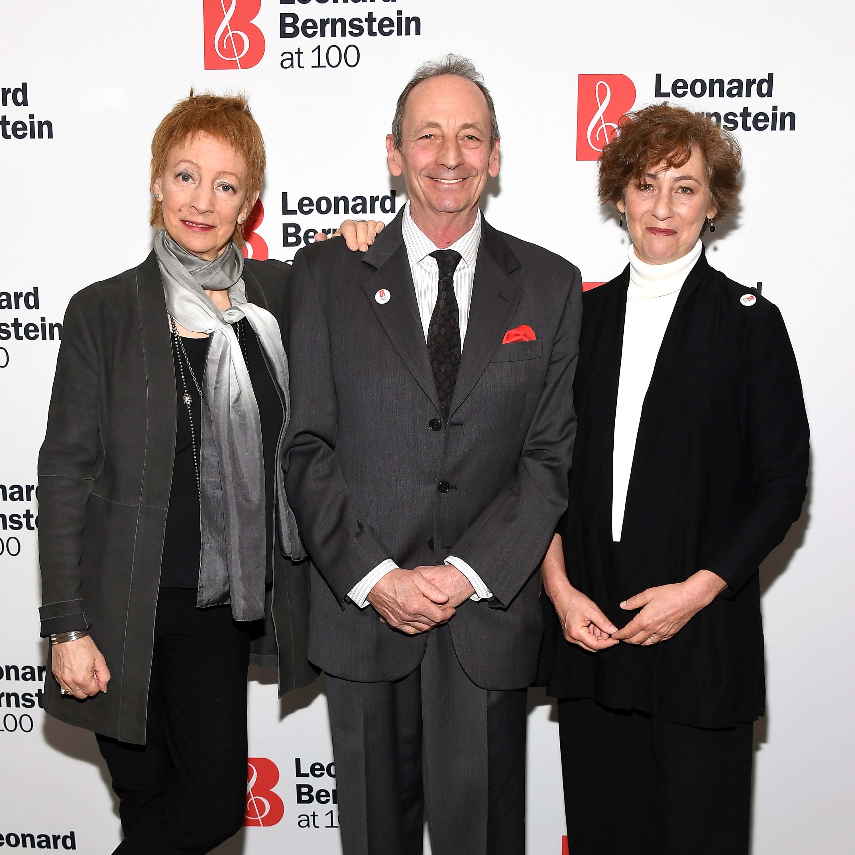  (L-R) Jamie Bernstein, Alexander Bernstein, and Nina Bernstein attend the Leonard Bernstein at 100 press event at the Stanley H. Kaplan Penthouse at Lincoln Center on May 9, 2017, in New York City. (Photo by Dia Dipasupil/Getty Images)