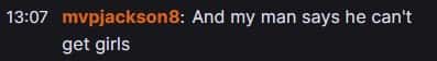 A user mvpjackson8 took a jibe at Sykkuno for saying he can't get girls (pokimane/Twitch)