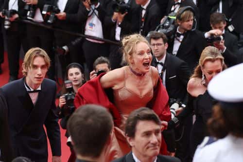Levon Roan Thurman-Hawke and Uma Thurman attend the 