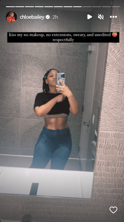 Chloe Bailey's unedited look (@chloebailey/instagram)