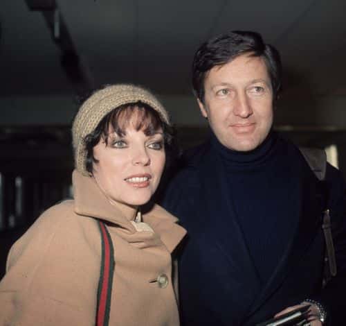Film star Joan Collins with her third husband Ron Cass at London airport (Heathrow).