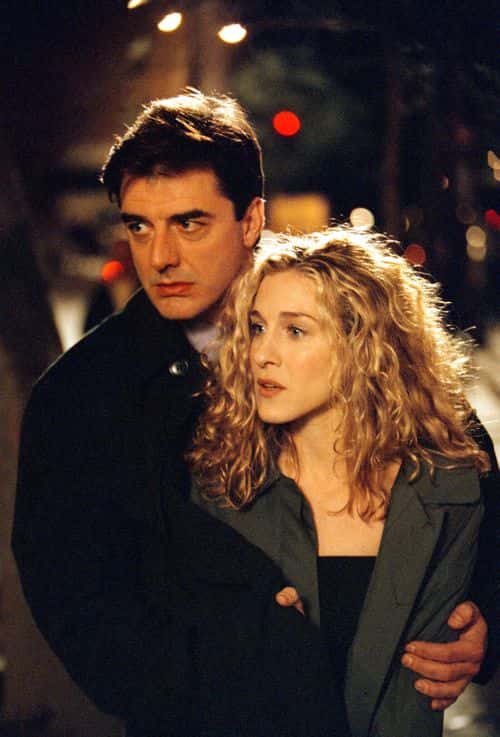 (EDITORIAL USE ONLY, COPYRIGHT HBO) Actors Sarah Jessica Parker and Chris Noth on the set of 
