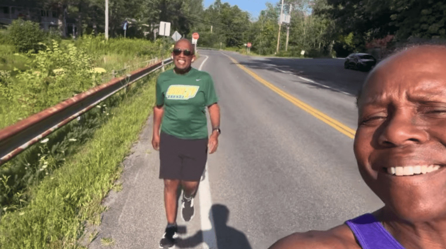 'Today' Al Roker seemed far behind as 'GMA' Deborah Roberts picked up a faster pace (@debrobertsabc/Instagram)