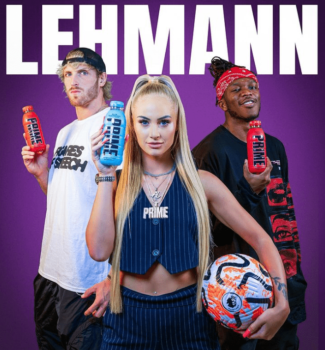 Alisha Lehmann is the newest member of the PRIME team (@drinkprime/Instagram)