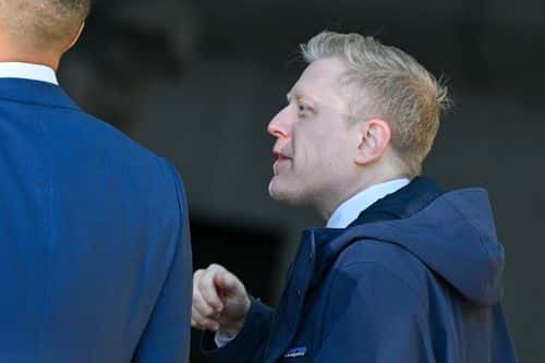 Actor Anthony Rapp arrives to the US District Courthouse on October 06, 2022 in New York City. Kevin Spacey’s trial begins today with jury selection after allegations of alleged sexual misconduct surfaced in 2017 by actor Anthony Rapp.