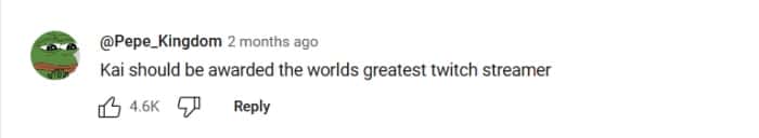 Kai Cenat's fans reactions (Kai Cenat Live/ YouTube)