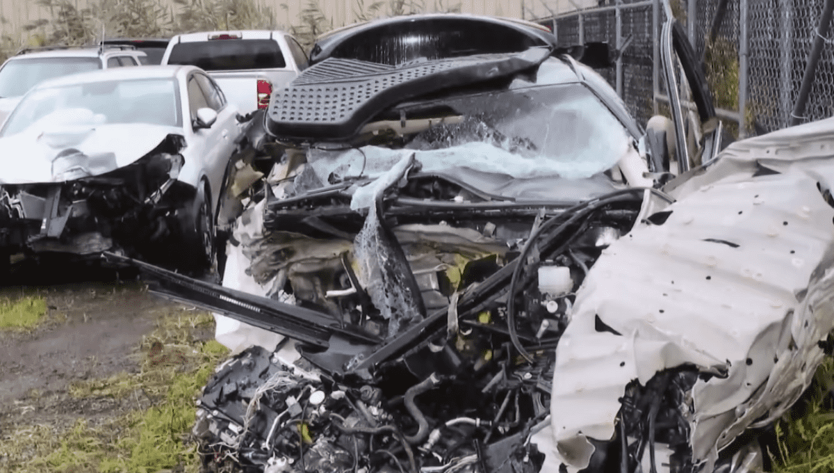 Shrilla crashed her car into a brick wall on a dead-end street while going up to 100 miles per hour (YouTube/WKYC Channel 3)