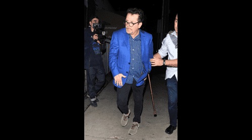 Fox was seen walking with his friend (Backgrid)