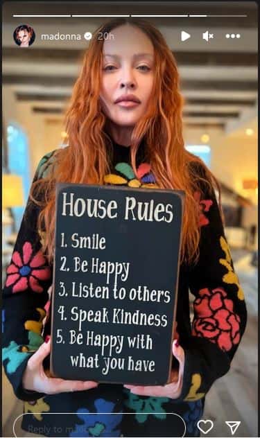 Madonna recently confessed that growing up with her as a mother is a 'challenge' for her kids (@madonna/Instagram)