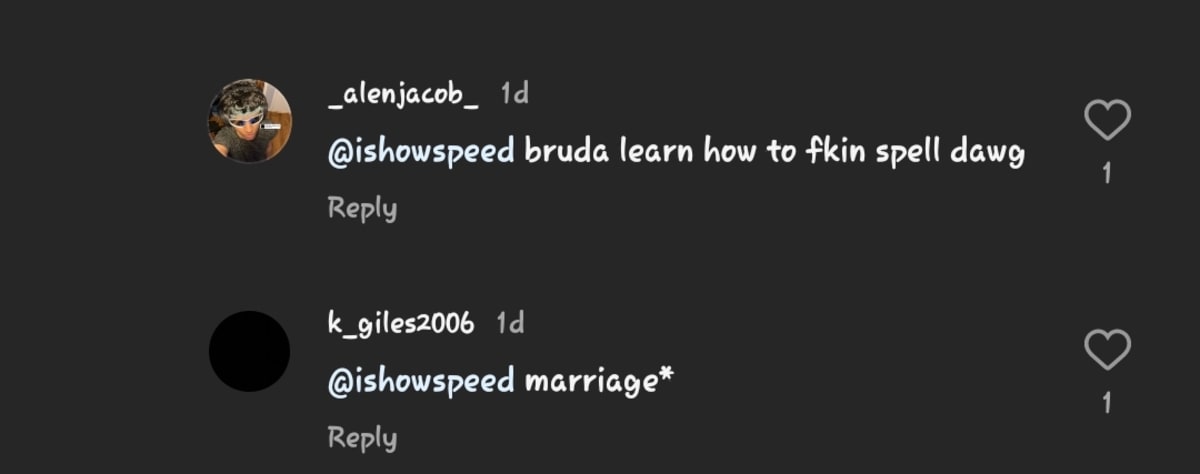Comments on IShowSpeed (@vikkstagram/Instagram) 