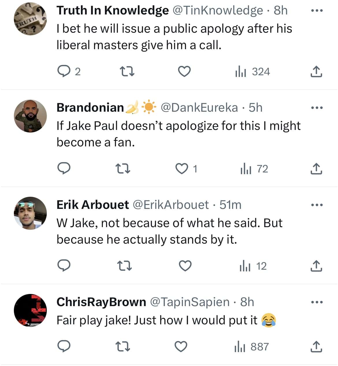 Comments from Jake Paul's clip (@Sneakoupdates/Twitter)