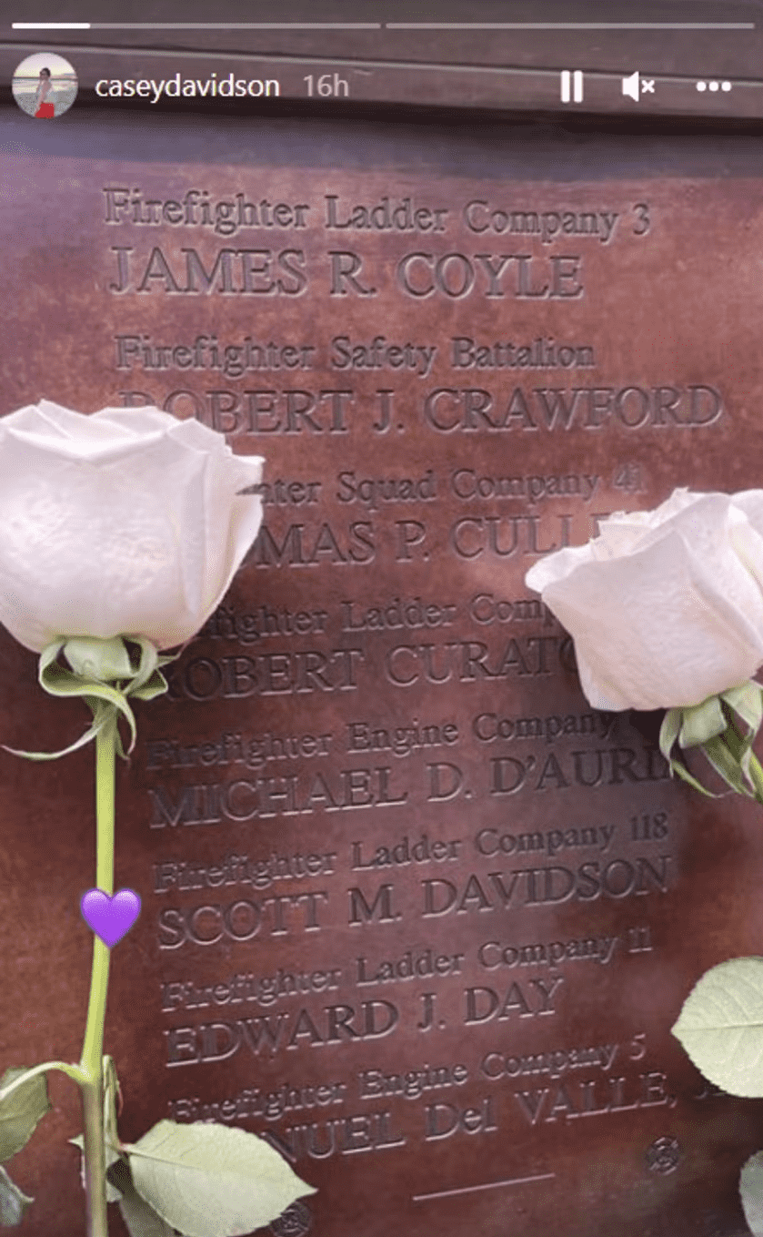 Casey pays tribute to her father on her instagram story (instagram- @caseydavisdon)