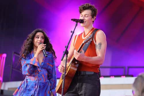 Camila Cabello and Shawn Mendes perform onstage during Global Citizen Live, New York on September 25, 2021 in New York City.