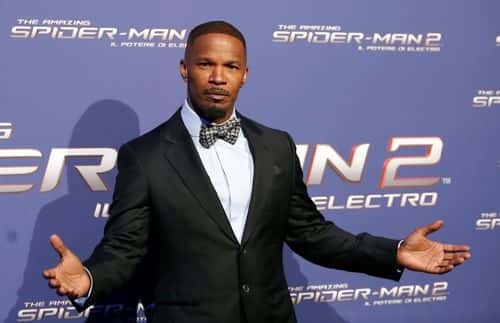 Actor Jamie Foxx attends 'The Amazing Spider-Man 2: Rise Of Electro' Rome Premiere at The Space Moderno Cinema on April 14, 2014 in Rome, Italy.