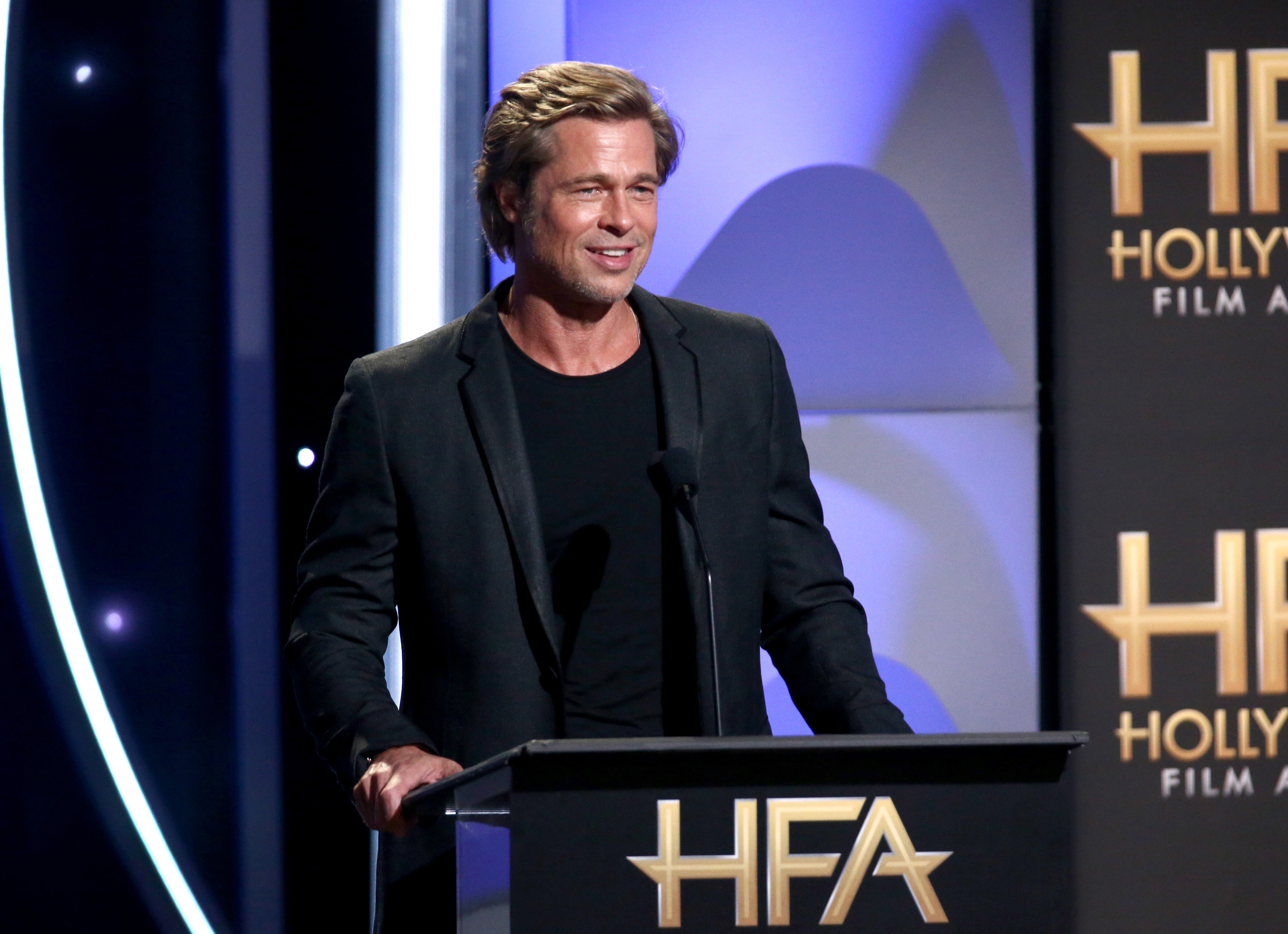 Brad Pitt speaks onstage during the 22nd Annual Hollywood Film Awards at The Beverly Hilton Hotel on November 4, 2018 in Beverly Hills, California. Source: Getty