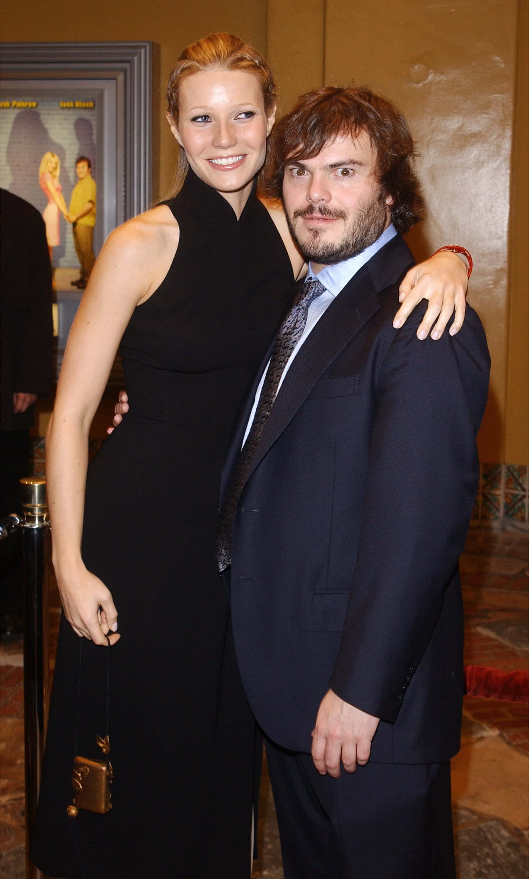 Actors Gwyneth Paltrow (L) and Jack Black attend the premiere of the film 