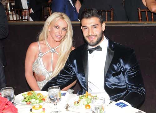 Honoree Britney Spears (L) and Sam Asghari attend the 29th Annual GLAAD Media Awards at The Beverly Hilton Hotel on April 12, 2018 in Beverly Hills, California.