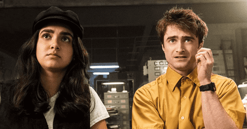 Daniel Radcliffe and Geraldine Viswanathan in 'Miracle Workers' (IMDb)