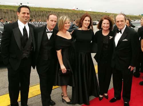 Actor Bob Newhart (R) and family arrive at the 2005 TV Land Awards at Barker Hangar on March 13, 2005 in Santa Monica, California.