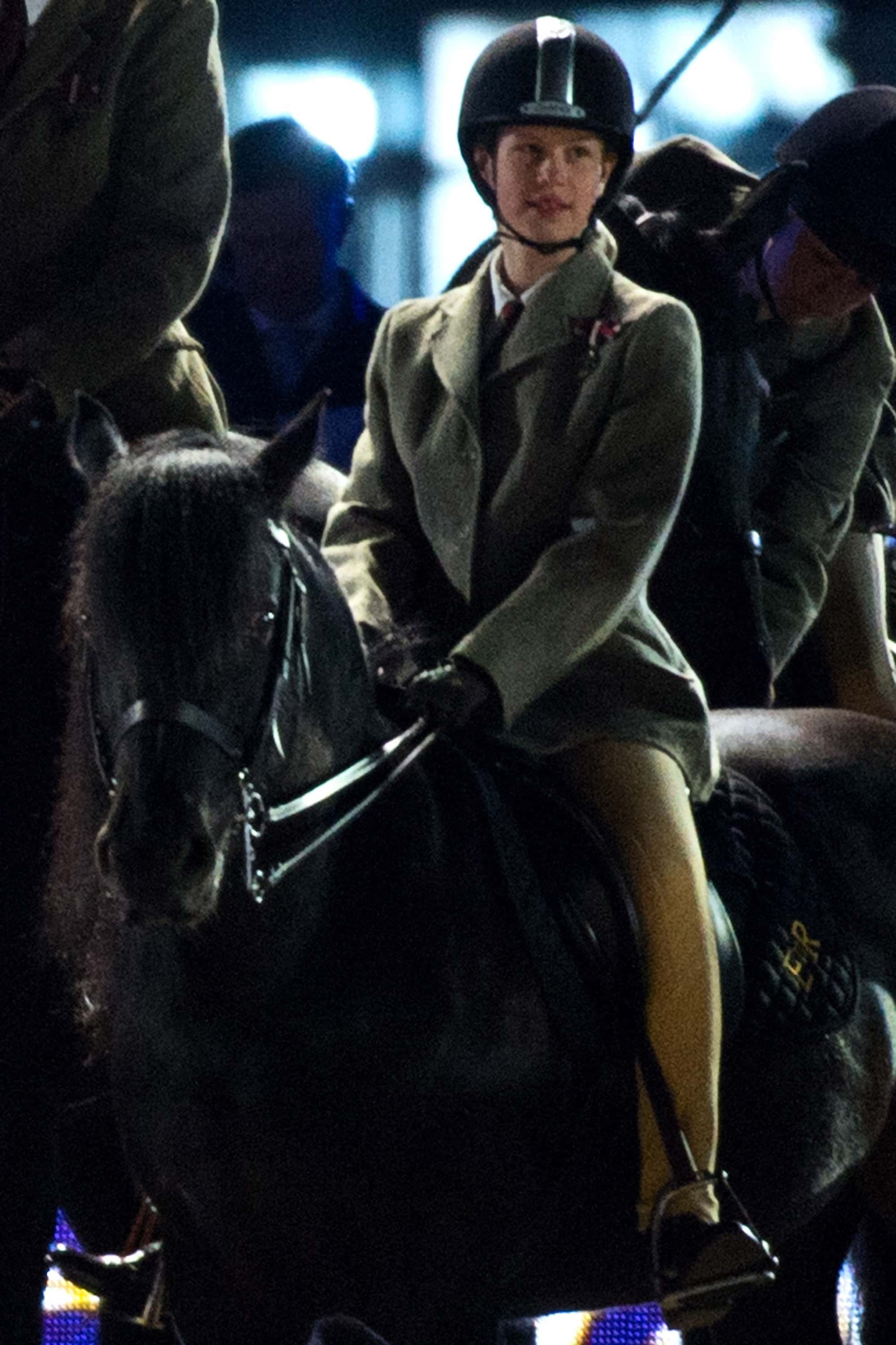 Lady Louise Windsor rides a horse during Queen Elizabeth II's 90th Birthday Celebrations at Home Park, Windsor on May 15, 2016 in Windsor, England.The show has run over four nights to celebrate the Queen turning 90. The show features 1,500 performers, 900 horses and tells the story of the life of the Queen. Members of the Royal Family have attend the show each night and the Queen will attend on the last evening