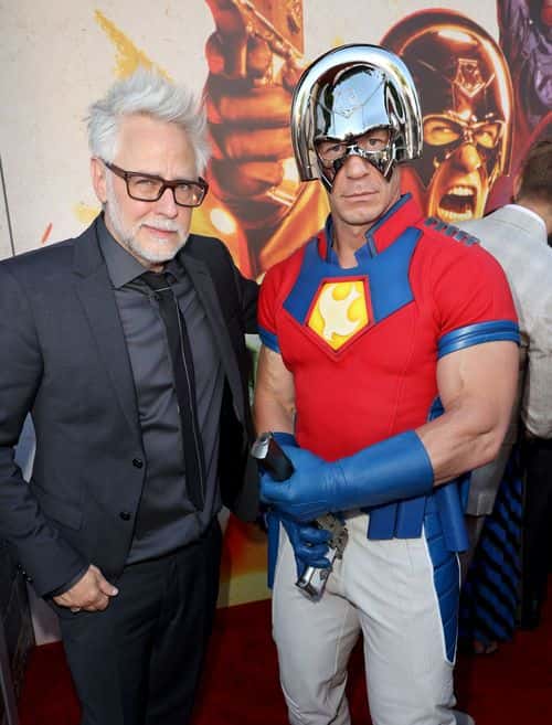 (L-R) James Gunn and John Cena attend the Warner Bros. premiere of