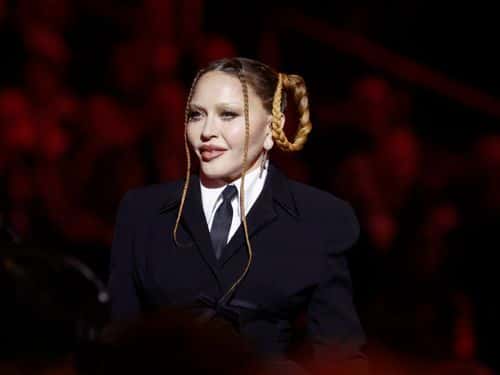 (FOR EDITORIAL USE ONLY) Madonna speaks onstage during the 65th GRAMMY Awards at Crypto.com Arena on February 05, 2023 in Los Angeles, California.