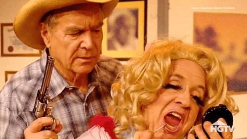 An old photo of Newell Alexander and Leslie Jorden shown during 'Celebrity IOU' Season 4 Part 2 (HGTV)