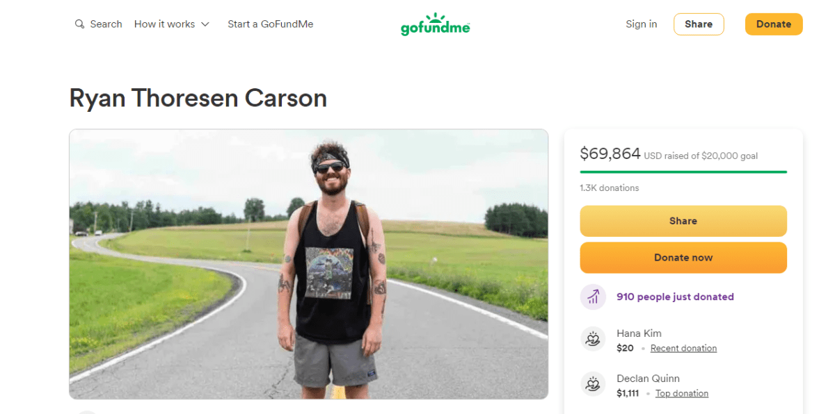 Ryan Carson GoFundMe raises nearly $70K (GoFundMe)