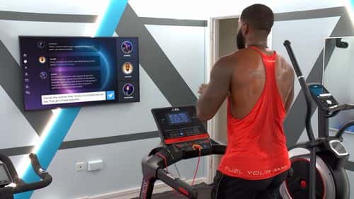 The gym inside 'The Circle' apartment complex (Netflix)