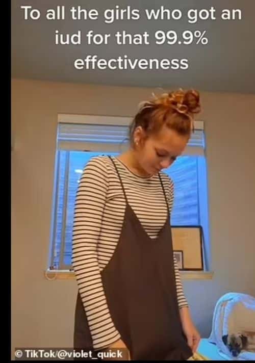 She then went on to explain her early stages of pregnancy in a series of uploads. (@violet_quick/TikTok)