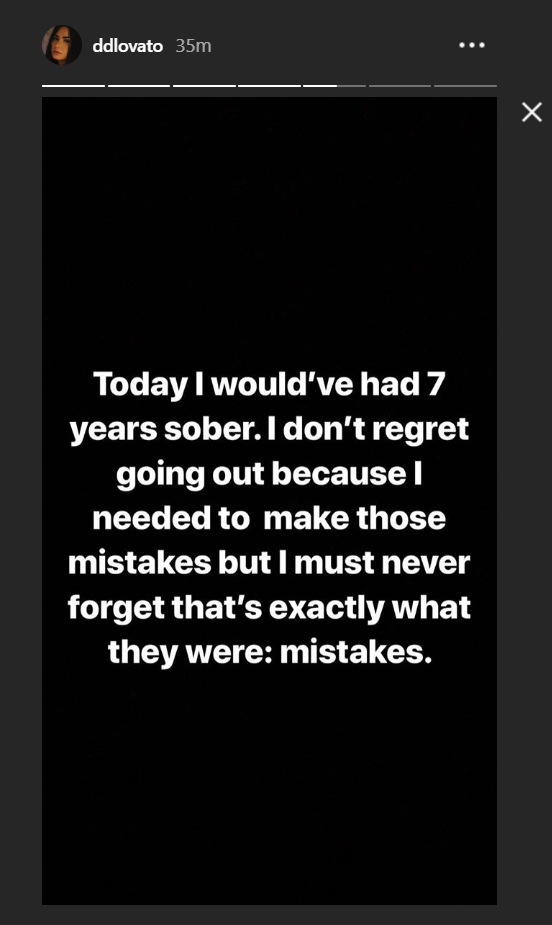 Demi Lovato revealed that today would have marked seven years of her being sober (Demi Lovato)