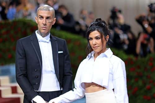 (L-R) Travis Barker and Kourtney Kardashian attend The 2022 Met Gala Celebrating 