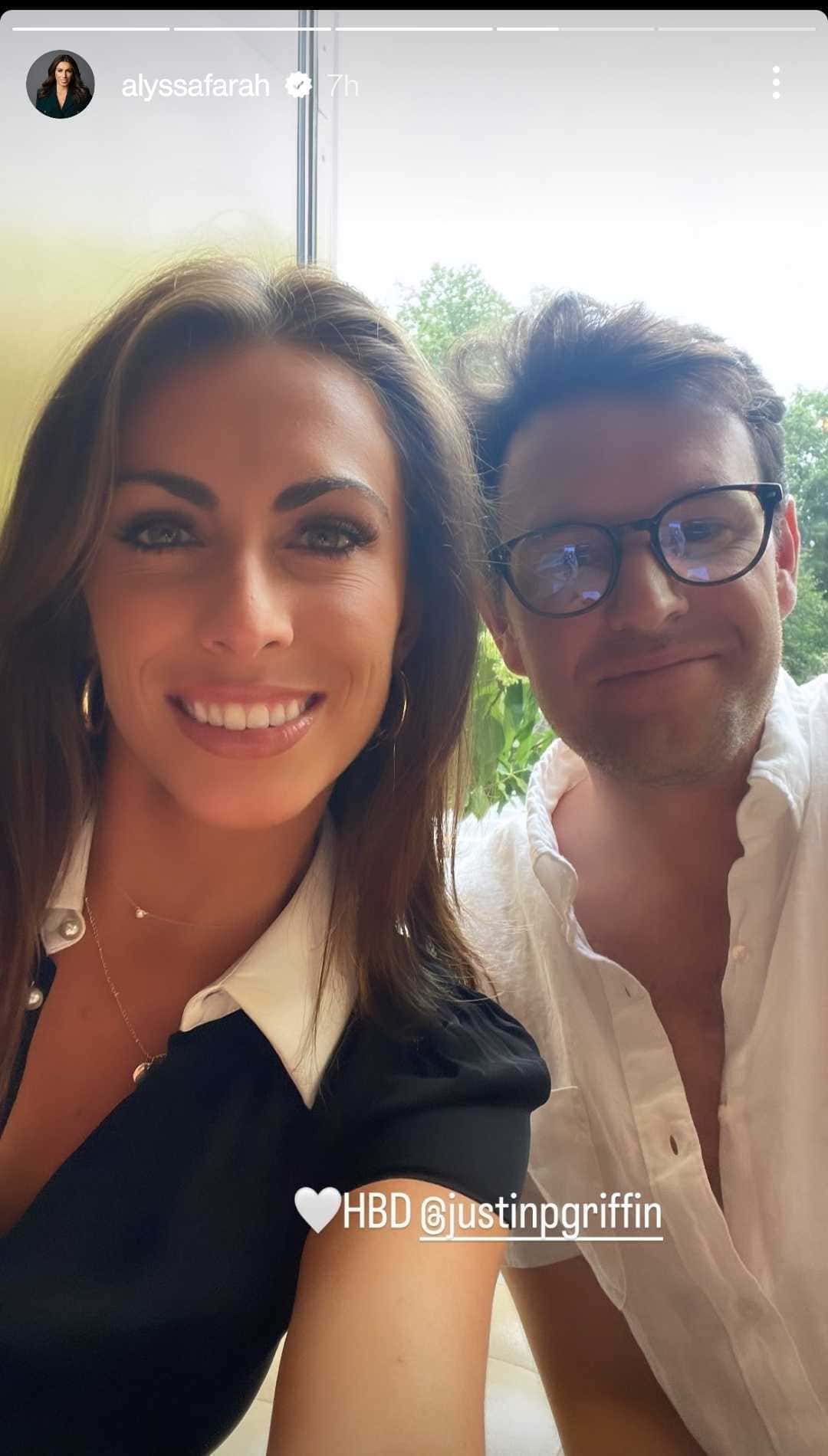 Alyssa Farah Griffin wishes her husband, Justin Griffin, on her Instagram story (Instagram/@alyssafarah)