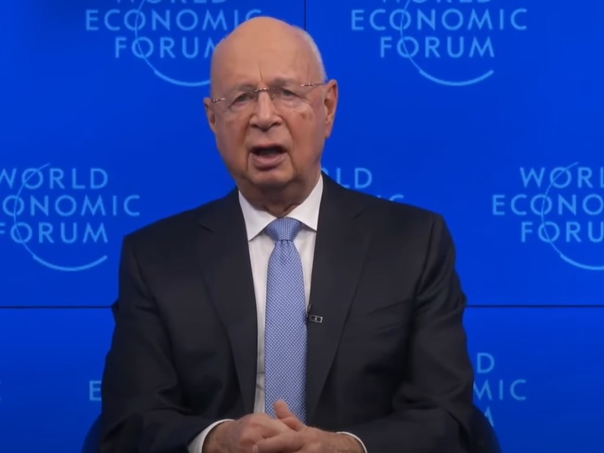 Andrew Tate's trolls tell him to Google Klaus Schwab (worldeconomicforumvideo/YouTube)