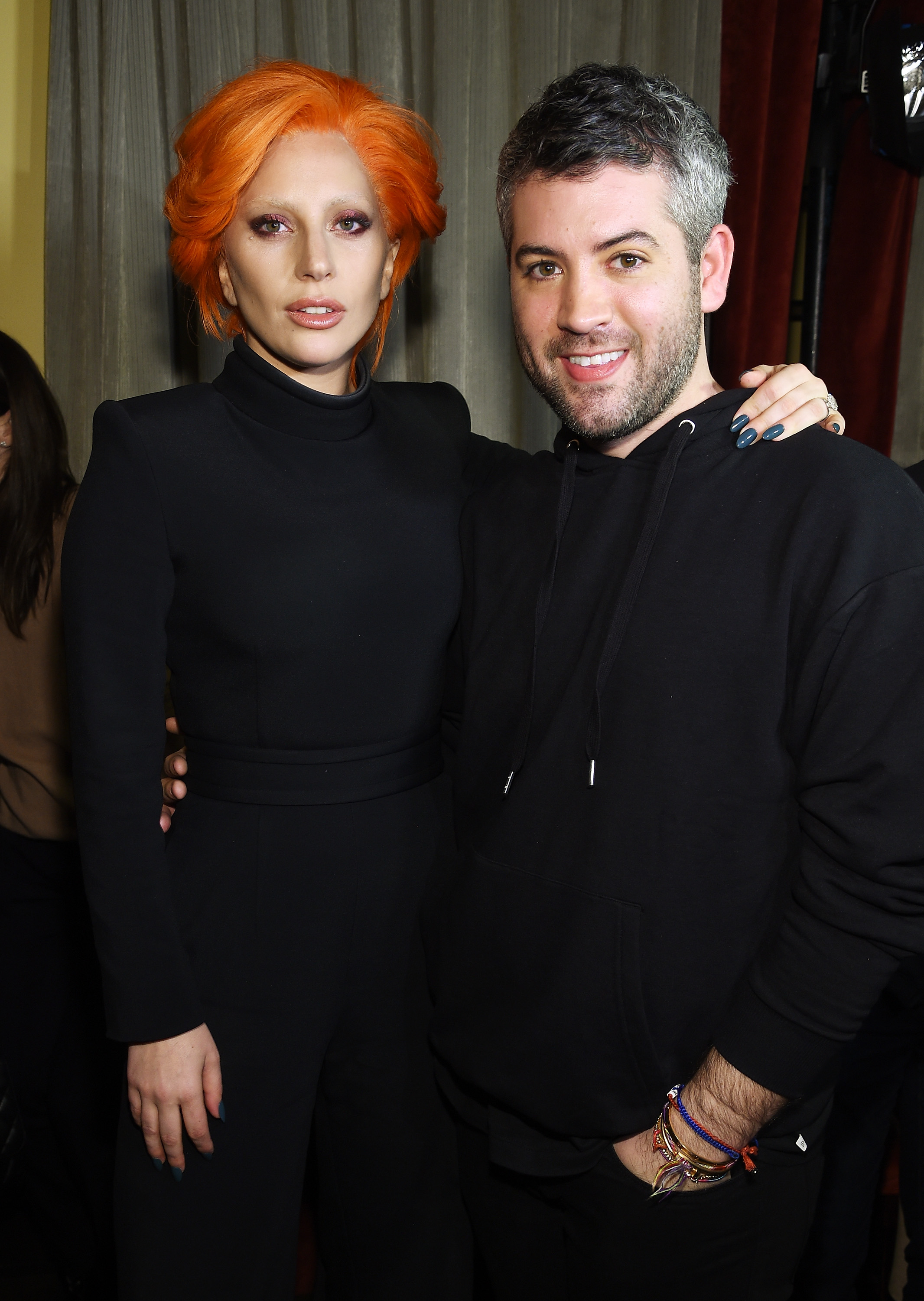 Lady Gaga and designer Brandon Maxwell attend the after party for the Brandon Maxwell A/W 2016 fashion show during New York Fashion Week at The Monkey Bar on February 16, 2016 in New York City.