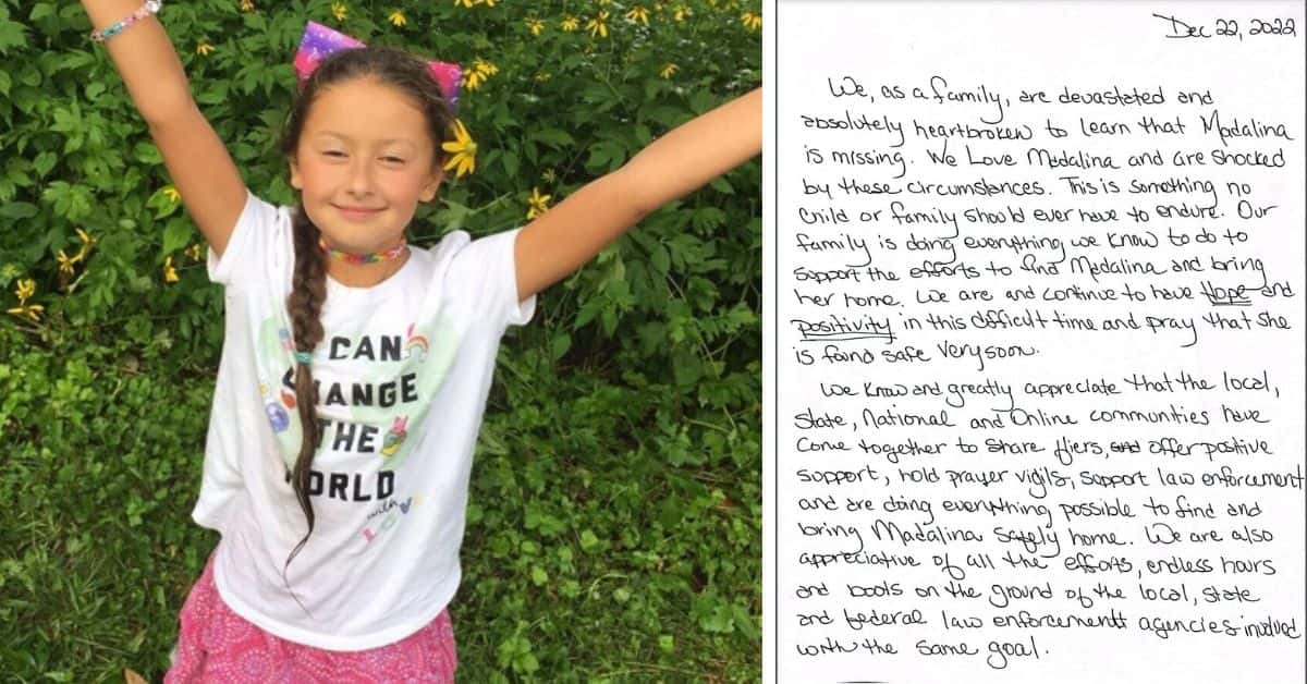 “We, as a family, are devastated and absolutely heartbroken to learn that Madalina is missing,” the letter said (FBI, @CorneliusPD/Twitter)