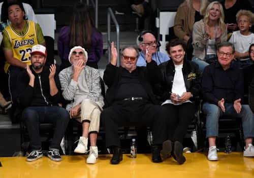 Jack Nicholson attends a basketball game between the Houston Rockets and Los Angeles Lakers at Staples Center on October 20, 2018 in Los Angeles, California. NOTE TO USER: User expressly acknowledges and agrees that, by downloading and or using this photograph, User is consenting to the terms and conditions of the Getty Images License Agreement.