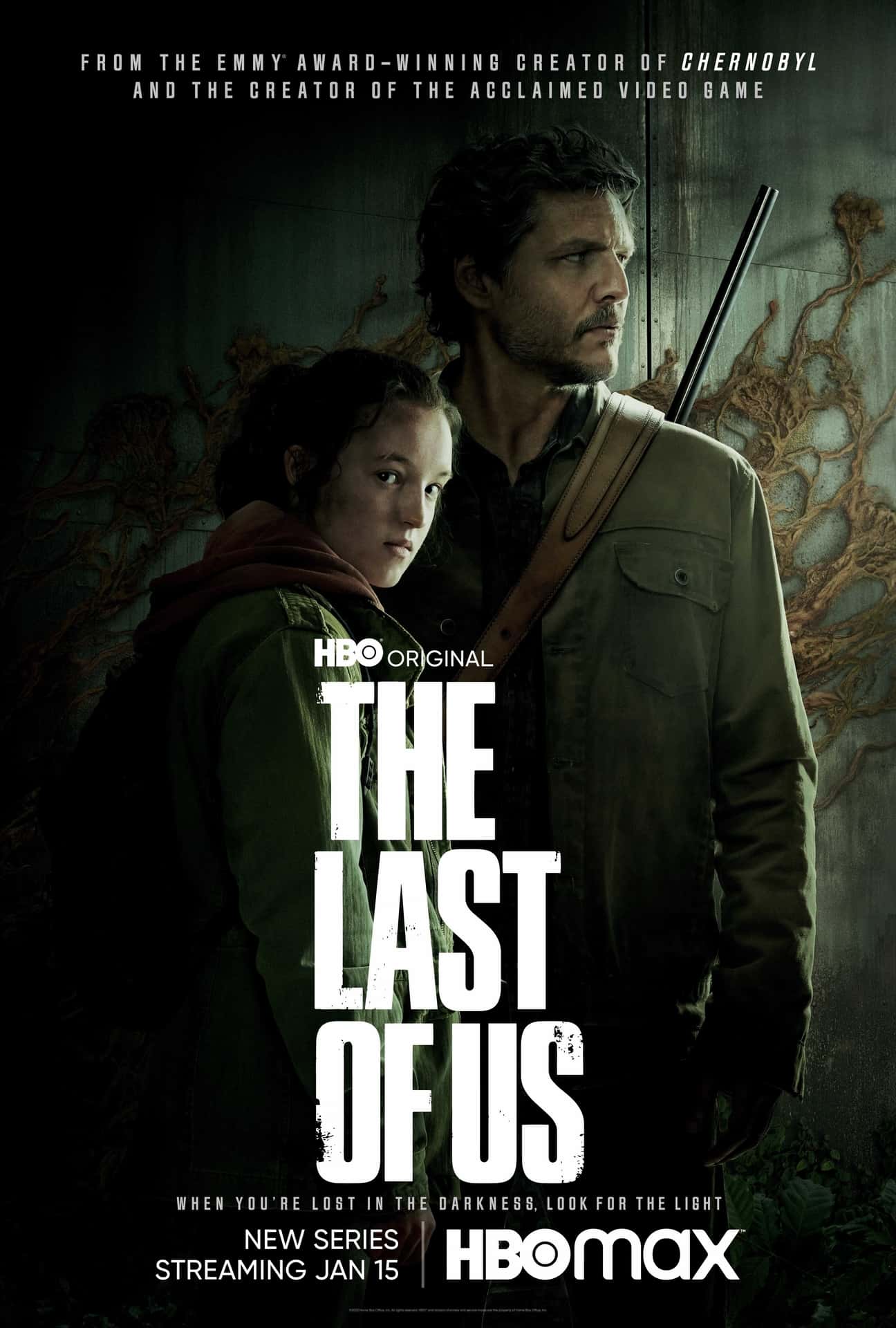 Bella Ramsey and Pedro Pascal in the official poster of 'The Last of Us' (HBO)