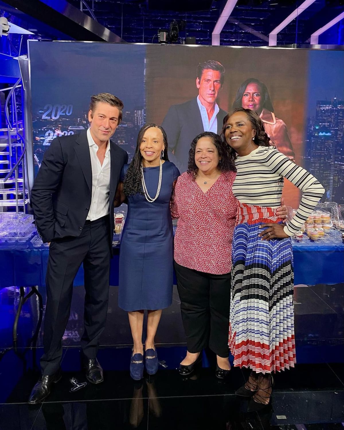 Deborah Roberts celebrated with David Muir and her colleagues (@debrobertsgma/Instagram)